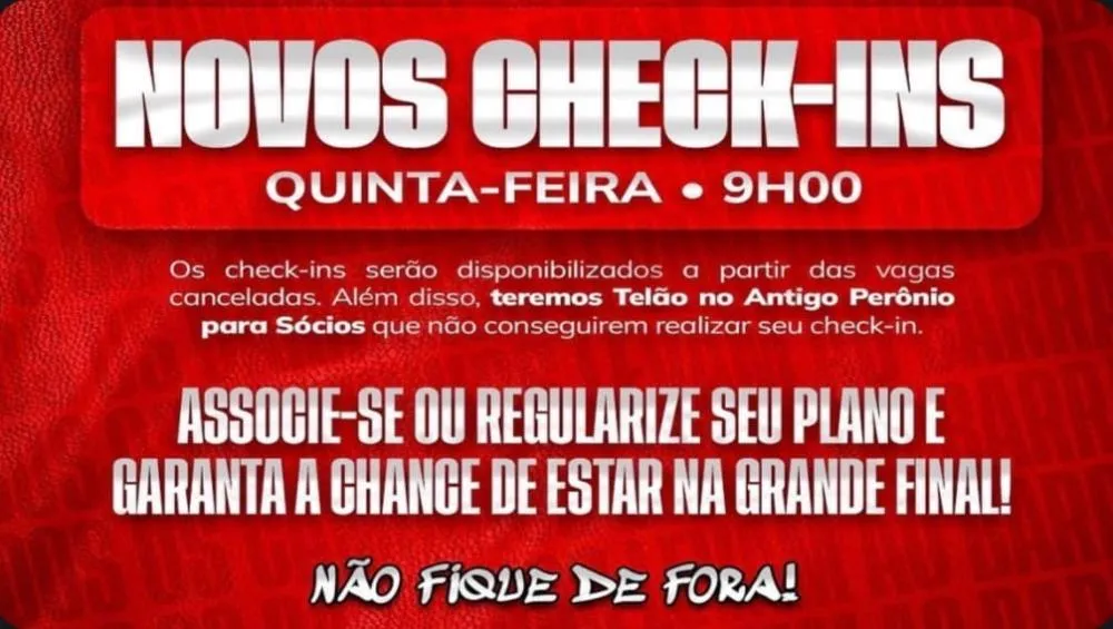 VITÓRIA COMUNICA A NOVA LIBERAÇÃO DE CHECK-IN PARA A DECISÃO DA COPA DO NORDESTE SÁBADO NO BARRADÃO