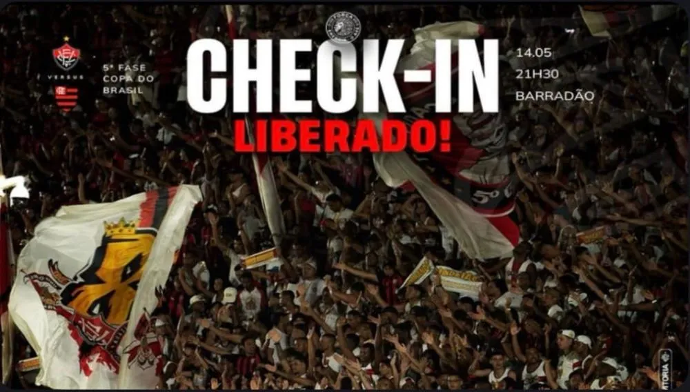 CHECK-IN ABERTO PARA JOGO DECISIVO COM O FLAMENGO PELA COPA DO BRASIL NA QUARTA-FEIRA (14)